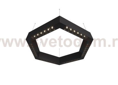 Donolux Led св-к подвесной, 36W, 500х433мм, H71,5мм, 2560Lm, 48°, 3000К, IP20, корпус черный, черные модули, черный декор,  блок питания AC/DC 24V в комплекте