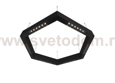 Donolux Led св-к подвесной, 36W, 700х606мм, H71,5мм, 2330Lm, 48°, 3000К, IP20, корпус черный, черные модули, черный декор,  блок питания AC/DC 24V в комплекте