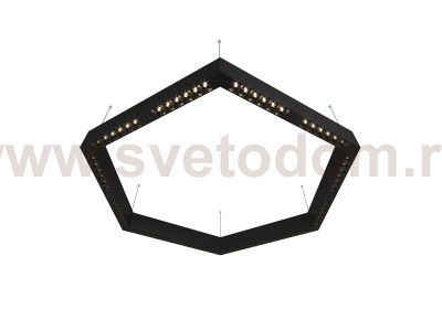 Donolux Led св-к подвесной, 72W, 900х780мм, H71,5мм, 9380Lm, 34°, 3000К, IP20, корпус черный, черные модули, черный декор,  блок питания AC/DC 24V в комплекте