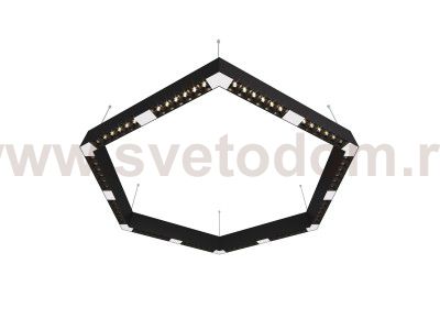 Donolux Led св-к подвесной, 72W, 900х780мм, H71,5мм, 9380Lm, 34°, 3000К, IP20, корпус черный, черные модули, белый декор,  блок питания AC/DC 24V в комплекте