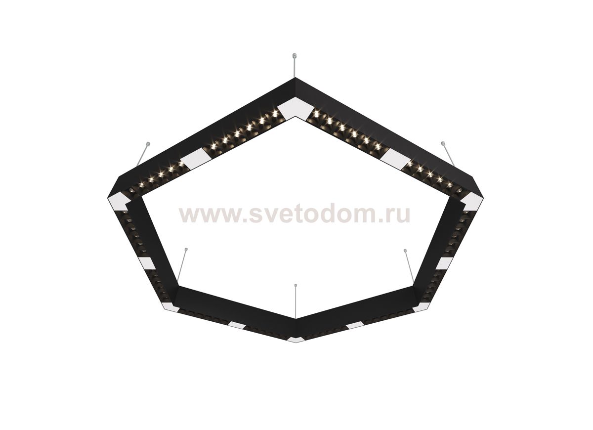 Donolux Led св-к подвесной, 72W, 900х780мм, H71,5мм, 9380Lm, 34°, 3000К, IP20, корпус черный, черные модули, белый декор,  блок питания AC/DC 24V в комплекте