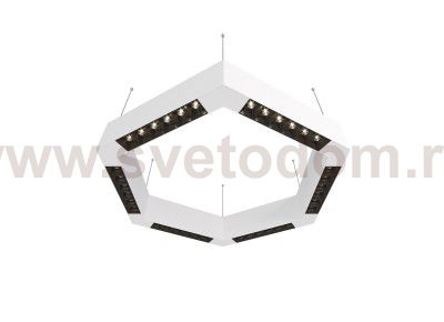 Donolux Led св-к подвесной, 36W, 500х433мм, H71,5мм, 2700Lm, 34°, 3000К, IP20, корпус белый, черные модули, белый декор,  блок питания AC/DC 24V в комплекте