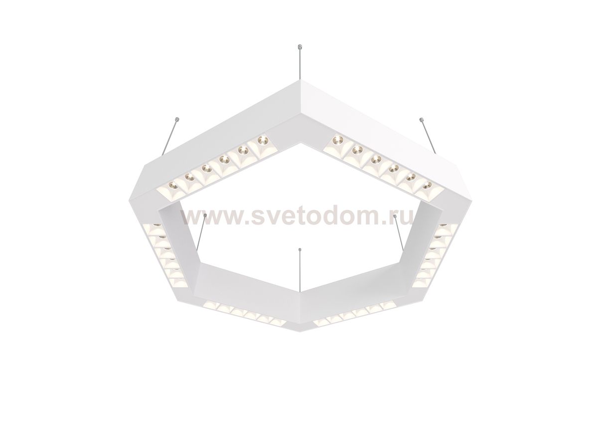 Donolux Led св-к подвесной, 36W, 500х433мм, H71,5мм, 2700Lm, 34°, 3000К, IP20, корпус белый, белые модули, белый декор,  блок питания AC/DC 24V в комплекте