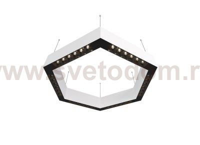 Donolux Led св-к подвесной, 36W, 500х433мм, H71,5мм, 2560Lm, 48°, 3000К, IP20, корпус белый, черные модули, черный декор,  блок питания AC/DC 24V в комплекте