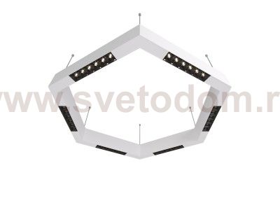 Donolux Led св-к подвесной, 36W, 700х606мм, H71,5мм, 2330Lm, 48°, 3000К, IP20, корпус белый, черные модули, белый декор,  блок питания AC/DC 24V в комплекте