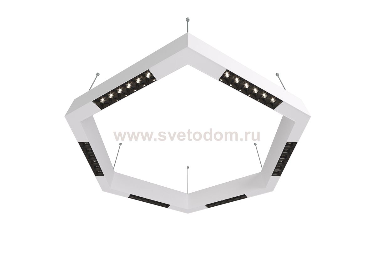 Donolux Led св-к подвесной, 36W, 700х606мм, H71,5мм, 2330Lm, 48°, 3000К, IP20, корпус белый, черные модули, белый декор,  блок питания AC/DC 24V в комплекте