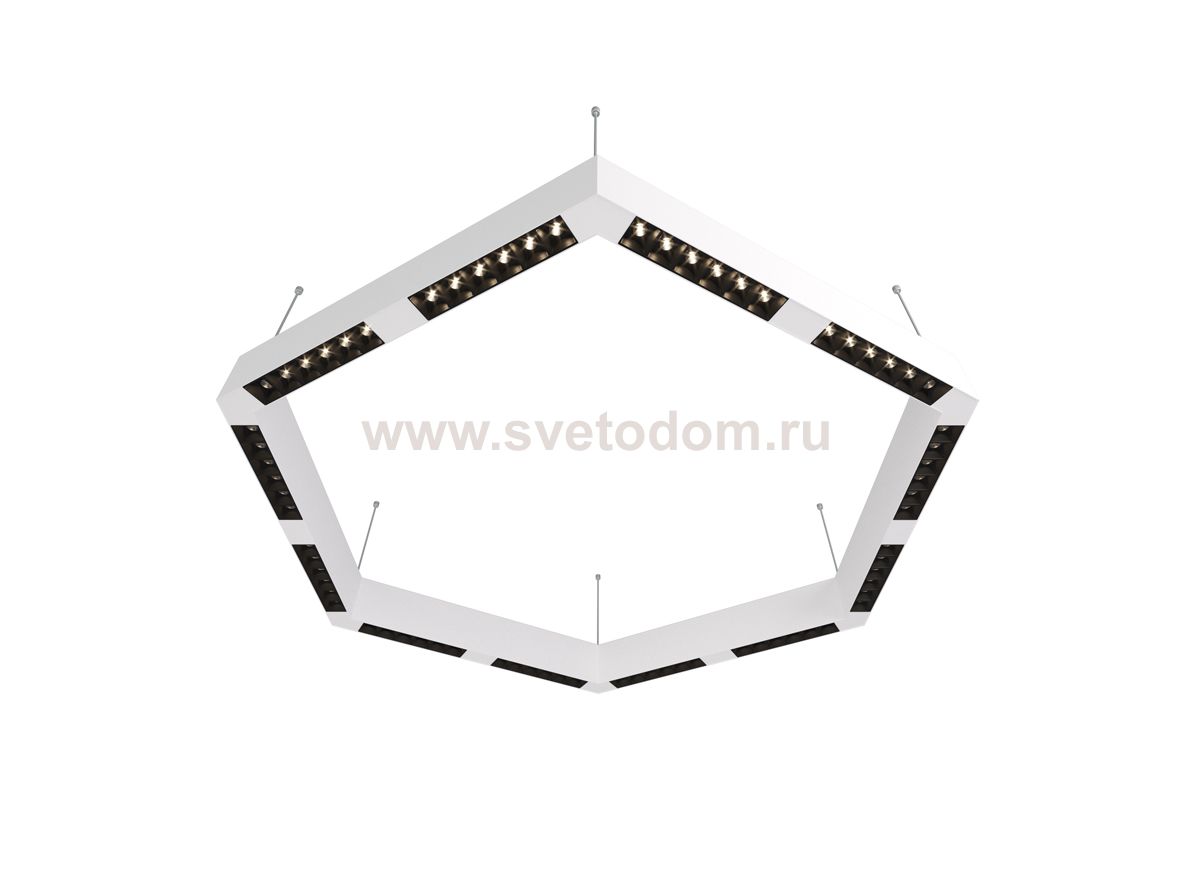 Donolux Led св-к подвесной, 72W, 900х780мм, H71,5мм, 9380Lm, 34°, 3000К, IP20, корпус белый, черные модули, белый декор,  блок питания AC/DC 24V в комплекте