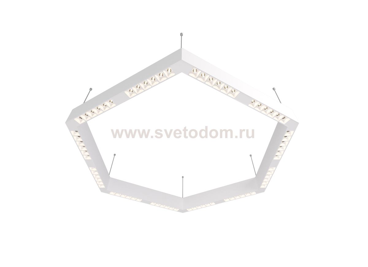 Donolux Led св-к подвесной, 72W, 900х780мм, H71,5мм, 9380Lm, 34°, 3000К, IP20, корпус белый, белые модули, белый декор,  блок питания AC/DC 24V в комплекте