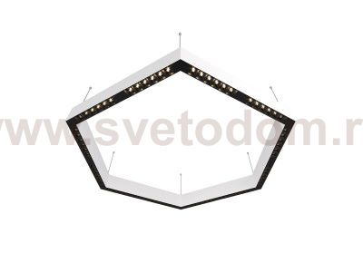 Donolux Led св-к подвесной, 72W, 900х780мм, H71,5мм, 8840Lm, 48°, 3000К, IP20, корпус белый, черные модули, черный декор,  блок питания AC/DC 24V в комплекте