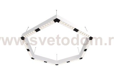 Donolux Led св-к подвесной, 72W, 900х780мм, H71,5мм, 8840Lm, 48°, 3000К, IP20, корпус белый, белые модули, черный декор,  блок питания AC/DC 24V в комплекте
