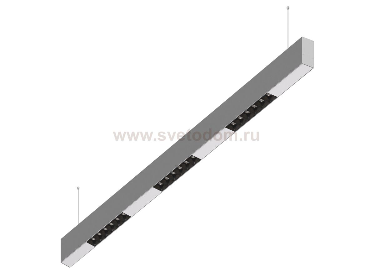 Donolux Led св-к подвесной, 18W, 1002х32мм, H71,5мм, 1310Lm, 34°, 3000К, IP20, корпус алюминий, черные модули, белый декор, блок питания AC/DC 24V в комплекте