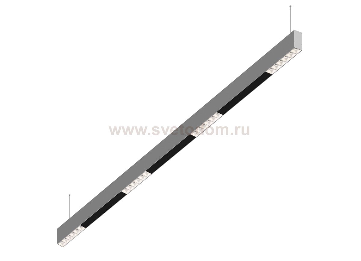 Donolux Led св-к подвесной, 24W, 1502х32мм, H71,5мм, 1655Lm, 48°, 3000К, IP20, корпус алюминий, белые модули, черный декор, блок питания AC/DC 24V в комплекте