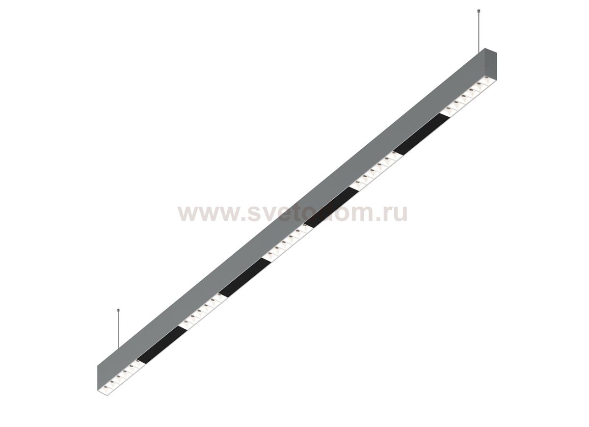 Donolux Led св-к подвесной, 30W, 1502х32мм, H71,5мм, 2315Lm, 48°, 3000К, IP20, корпус алюминий, белые модули, черный декор, блок питания AC/DC 24V в комплекте