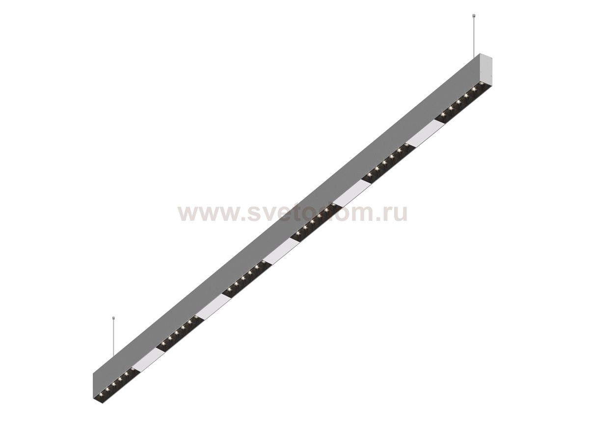 Donolux Led св-к подвесной, 36W, 1502х32мм, H71,5мм, 2925Lm, 34°, 3000К, IP20, корпус алюминий, черные модули, белый декор, блок питания AC/DC 24V в комплекте