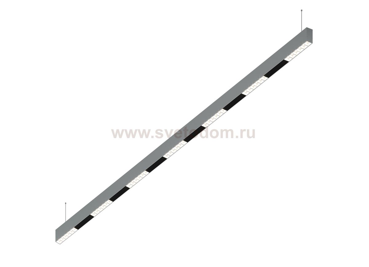 Donolux Led св-к подвесной, 42W, 2002х32мм, H71,5мм, 3240Lm, 48°, 3000К, IP20, корпус алюминий, белые модули, черный декор, блок питания AC/DC 24V в комплекте