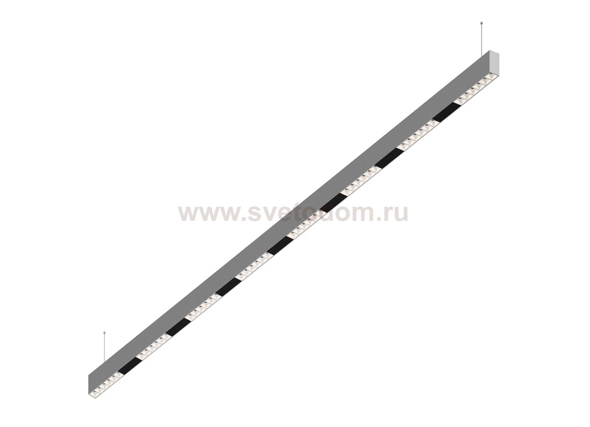 Donolux Led св-к подвесной, 48W, 2002х32мм, H71,5мм, 3900Lm, 34°, 3000К, IP20, корпус алюминий, белые модули, черный декор, блок питания AC/DC 24V в комплекте