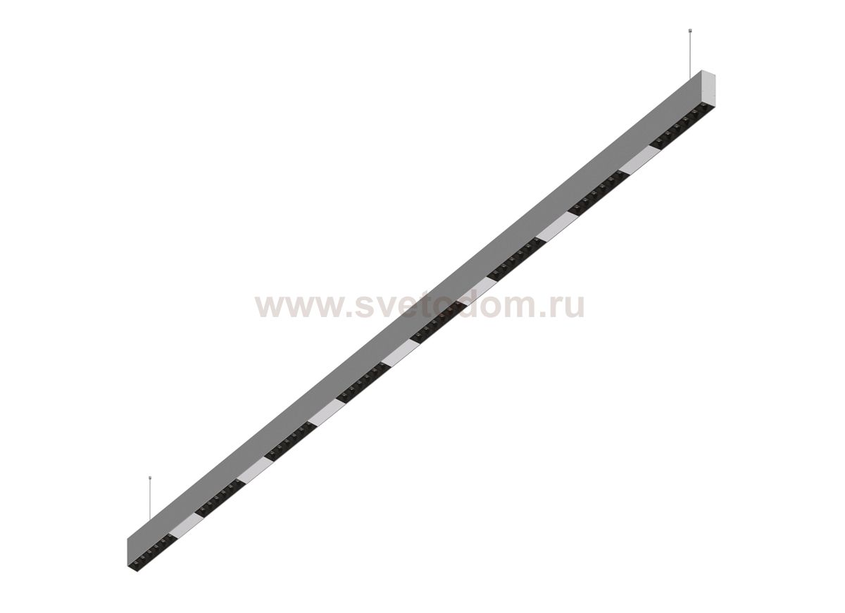 Donolux Led св-к подвесной, 48W, 2002х32мм, H71,5мм, 3705Lm, 48°, 3000К, IP20, корпус алюминий, черные модули, белый декор, блок питания AC/DC 24V в комплекте