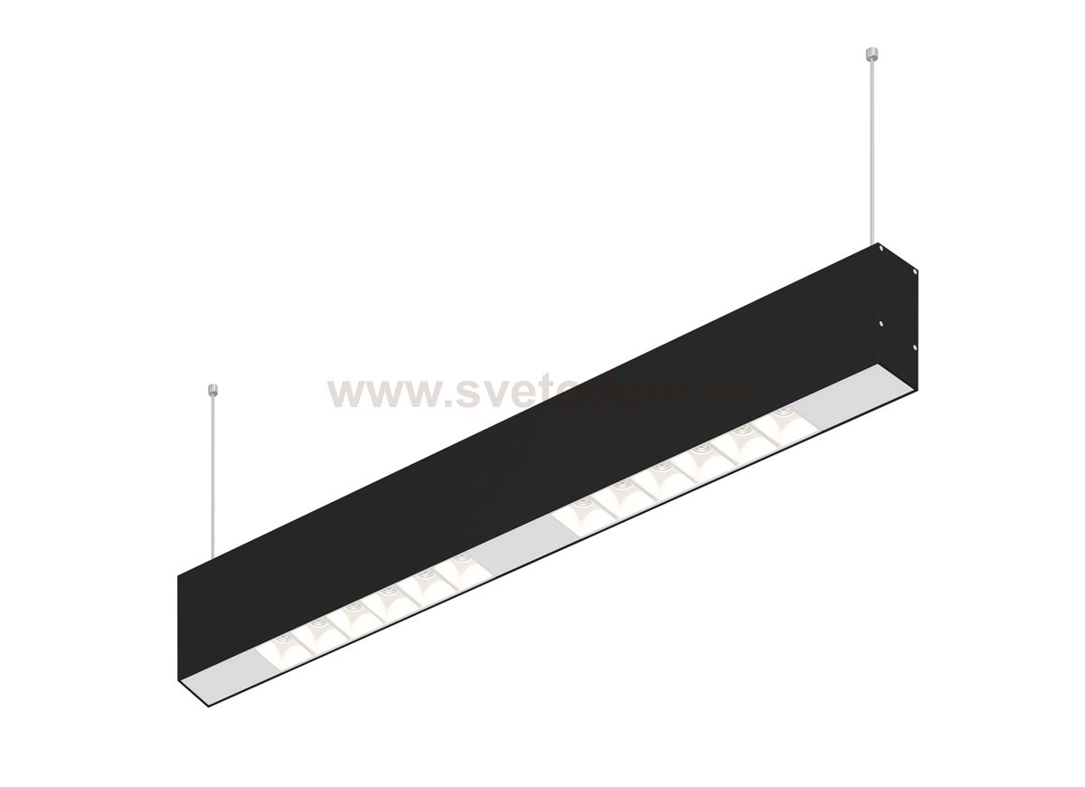 Donolux Led св-к подвесной, 12W, 502х32мм, H71,5мм, 975Lm, 34°, 3000К, IP20, корпус черный, белые модули, белый декор, блок питания AC/DC 24V в комплекте