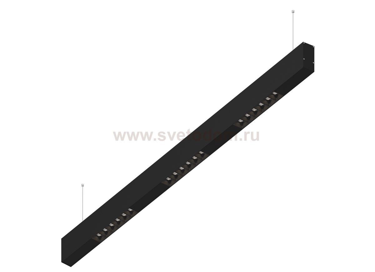 Donolux Led св-к подвесной, 18W, 1002х32мм, H71,5мм, 1245Lm, 48°, 3000К, IP20, корпус черный, черные модули, черный декор, блок питания AC/DC 24V в комплекте