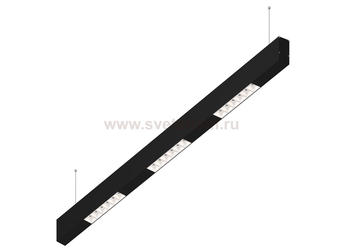 Donolux Led св-к подвесной, 18W, 1002х32мм, H71,5мм, 1245Lm, 48°, 3000К, IP20, корпус черный, белые модули, черный декор, блок питания AC/DC 24V в комплекте