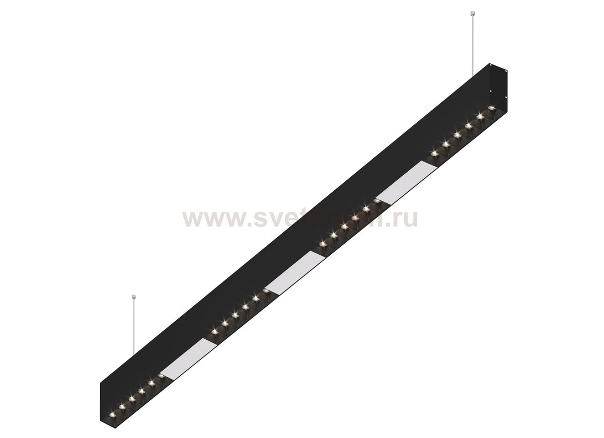 Donolux Led св-к подвесной, 24W, 1002х32мм, H71,5мм, 1950Lm, 34°, 3000К, IP20, корпус черный, черные модули, белый декор, блок питания AC/DC 24V в комплекте