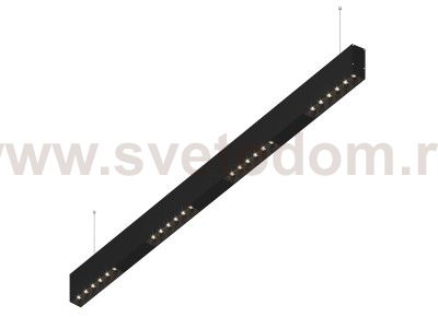 Donolux Led св-к подвесной, 24W, 1002х32мм, H71,5мм, 1850Lm, 48°, 3000К, IP20, корпус черный, черные модули, черный декор, блок питания AC/DC 24V в комплекте