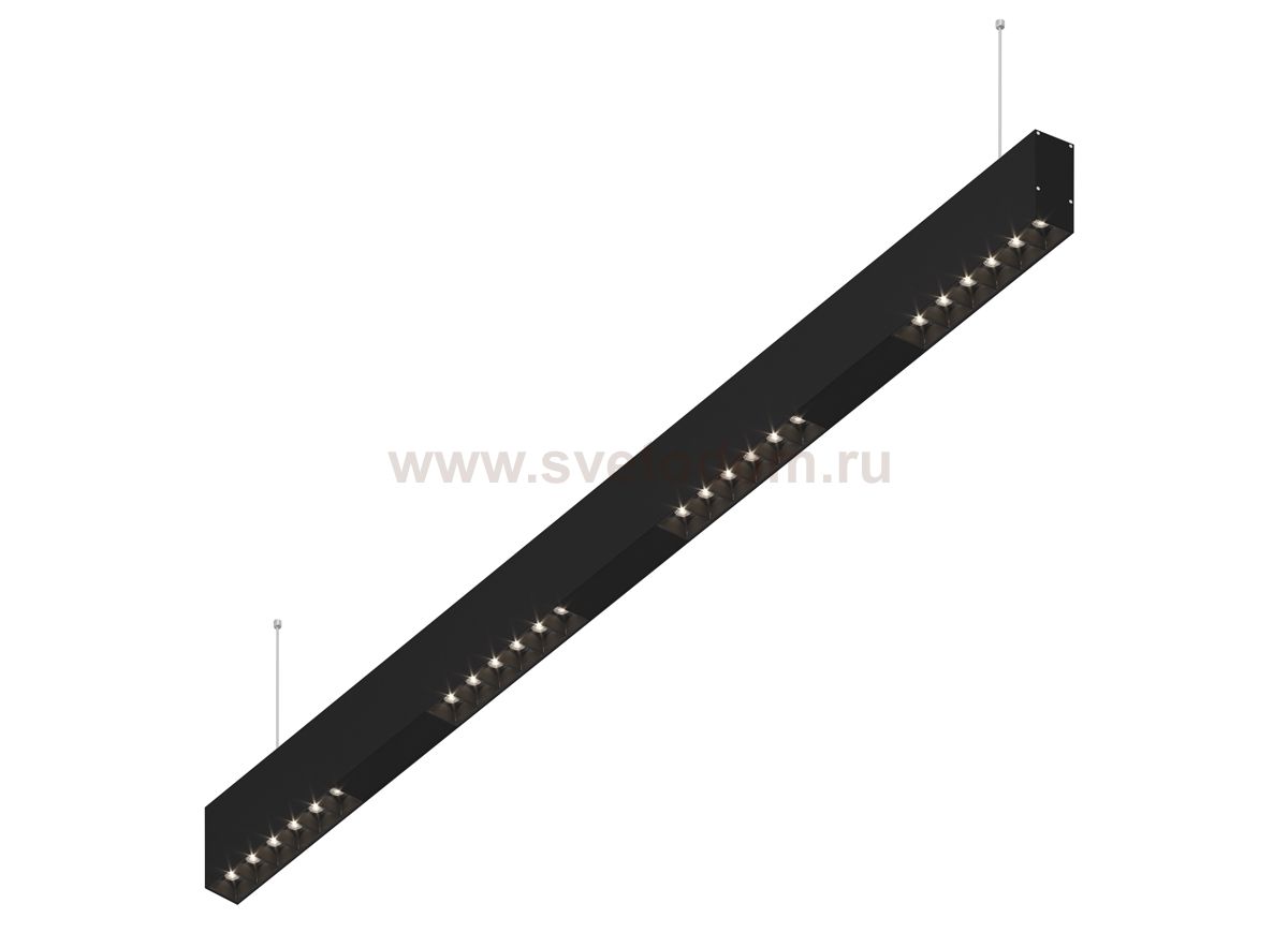 Donolux Led св-к подвесной, 24W, 1002х32мм, H71,5мм, 1850Lm, 48°, 3000К, IP20, корпус черный, черные модули, черный декор, блок питания AC/DC 24V в комплекте