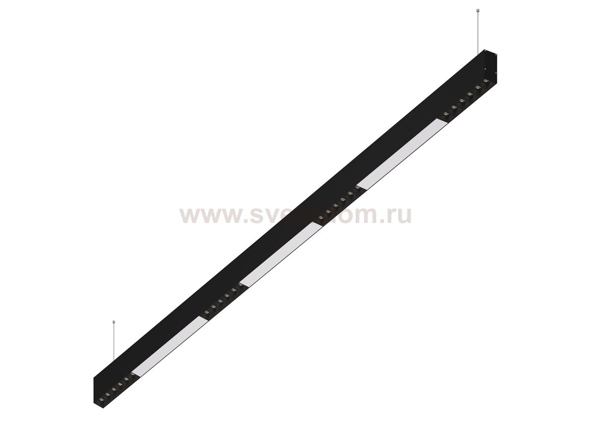 Donolux Led св-к подвесной, 24W, 1502х32мм, H71,5мм, 1655Lm, 48°, 3000К, IP20, корпус черный, черные модули, белый декор, блок питания AC/DC 24V в комплекте