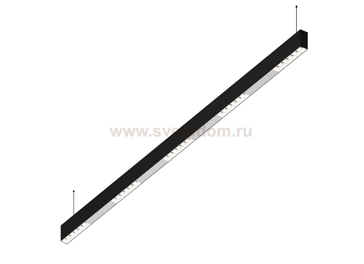 Donolux Led св-к подвесной, 30W, 1502х32мм, H71,5мм, 2440Lm, 34°, 3000К, IP20, корпус черный, белые модули, белый декор, блок питания AC/DC 24V в комплекте