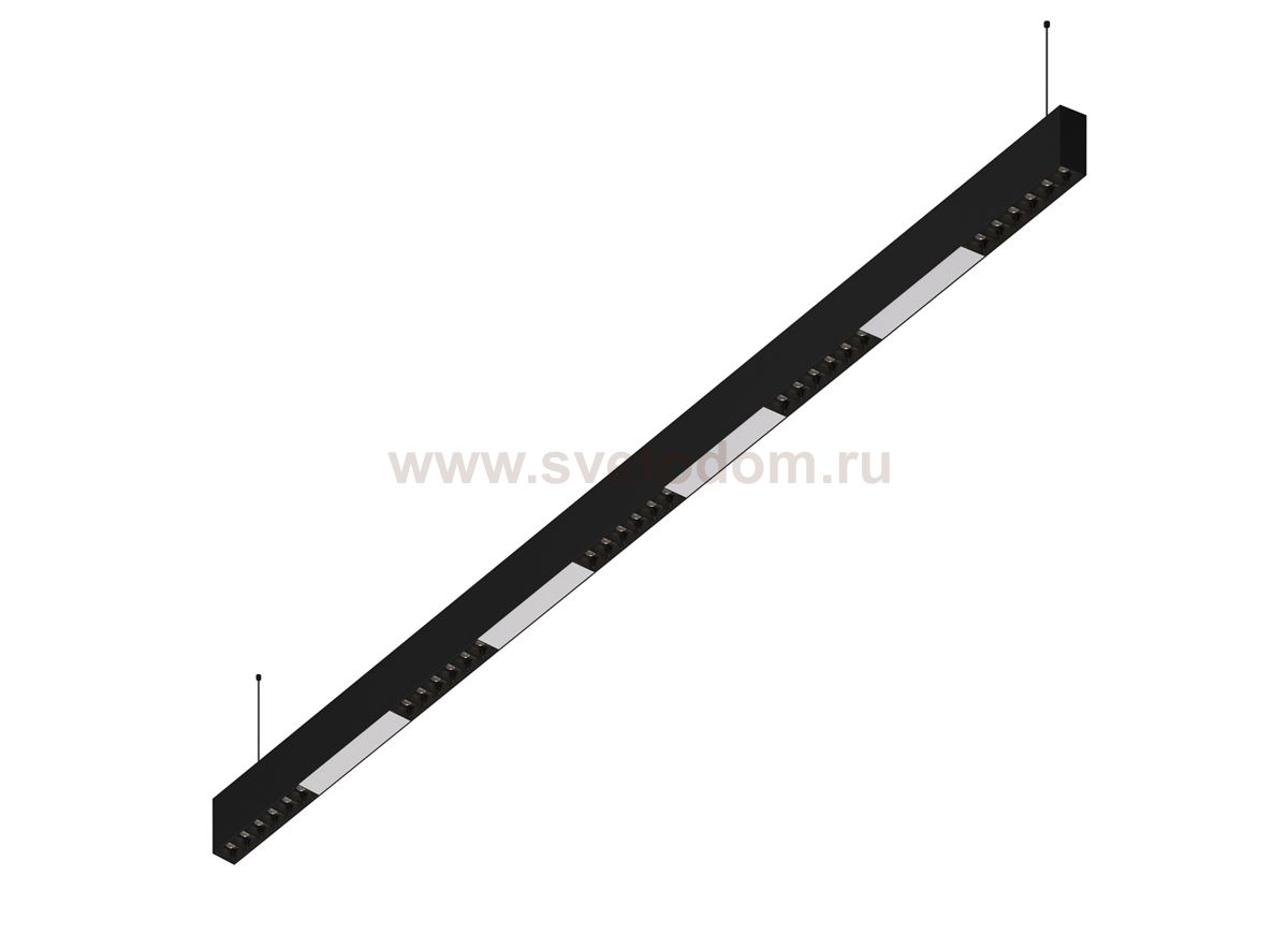 Donolux Led св-к подвесной, 30W, 1502х32мм, H71,5мм, 2315Lm, 48°, 3000К, IP20, корпус черный, черные модули, белый декор, блок питания AC/DC 24V в комплекте