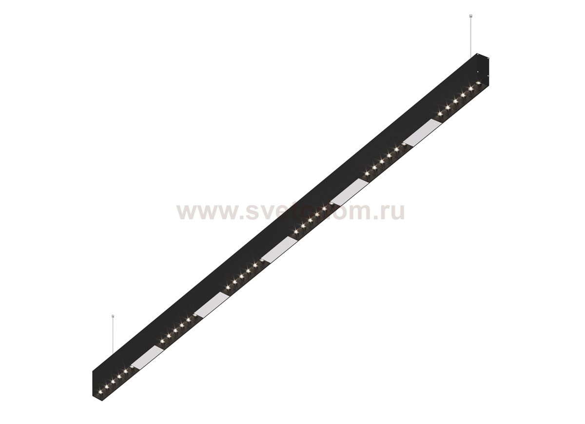 Donolux Led св-к подвесной, 36W, 1502х32мм, H71,5мм, 2925Lm, 34°, 3000К, IP20, корпус черный, черные модули, белый декор, блок питания AC/DC 24V в комплекте