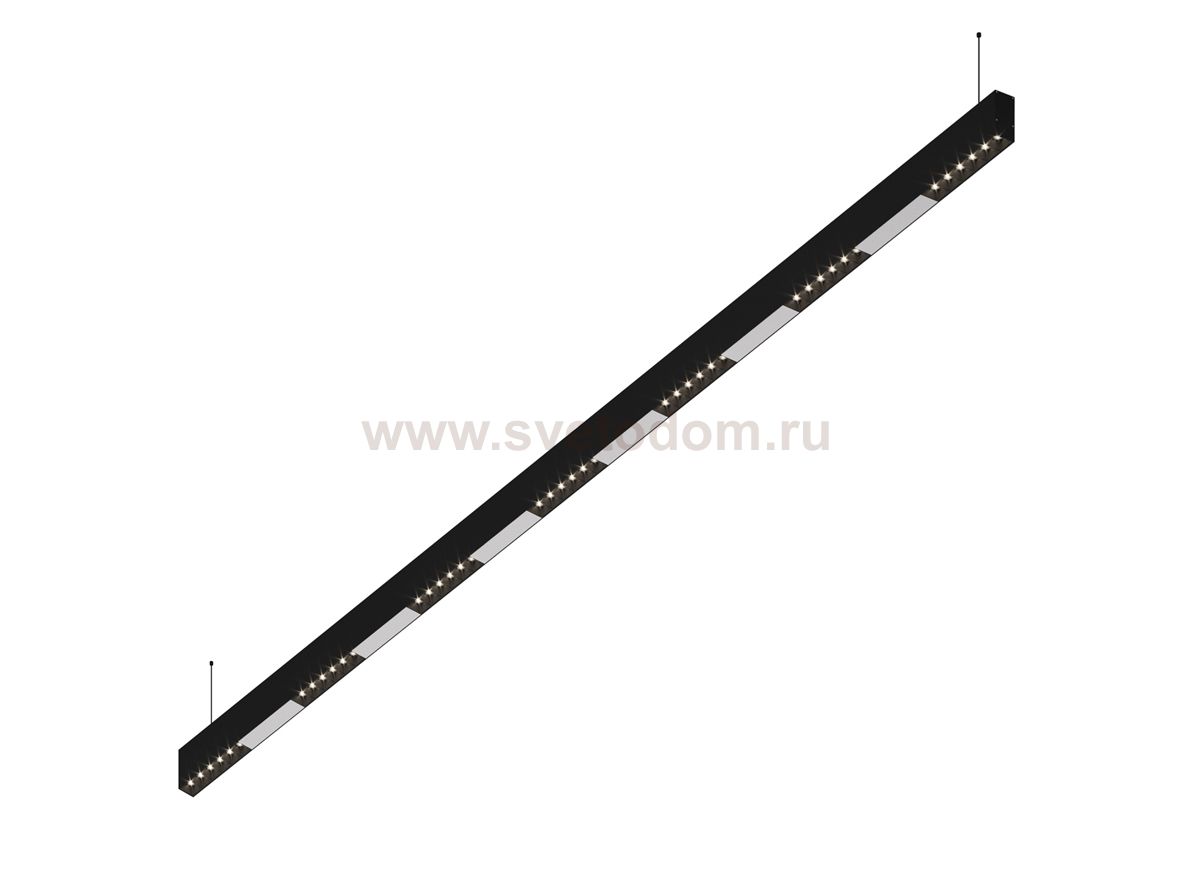 Donolux Led св-к подвесной, 42W, 2002х32мм, H71,5мм, 3415Lm, 34°, 3000К, IP20, корпус черный, черные модули, белый декор, блок питания AC/DC 24V в комплекте