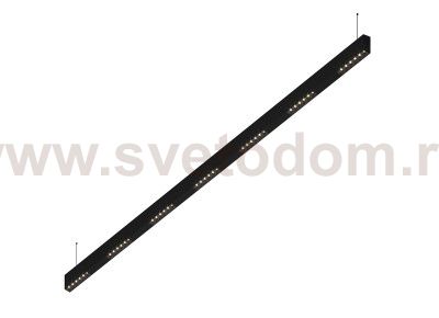 Donolux Led св-к подвесной, 42W, 2002х32мм, H71,5мм, 3240Lm, 48°, 3000К, IP20, корпус черный, черные модули, черный декор, блок питания AC/DC 24V в комплекте