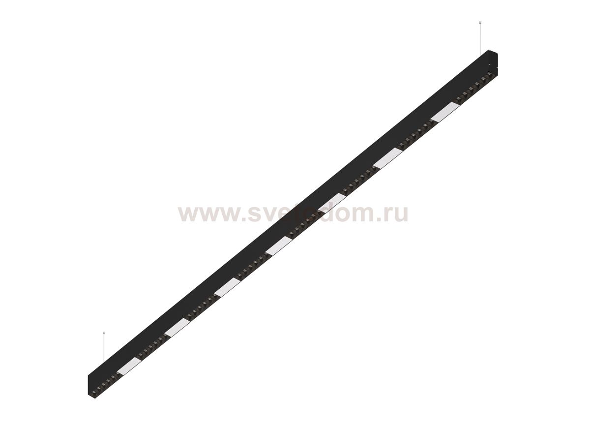 Donolux Led св-к подвесной, 48W, 2002х32мм, H71,5мм, 3900Lm, 34°, 3000К, IP20, корпус черный, черные модули, белый декор, блок питания AC/DC 24V в комплекте