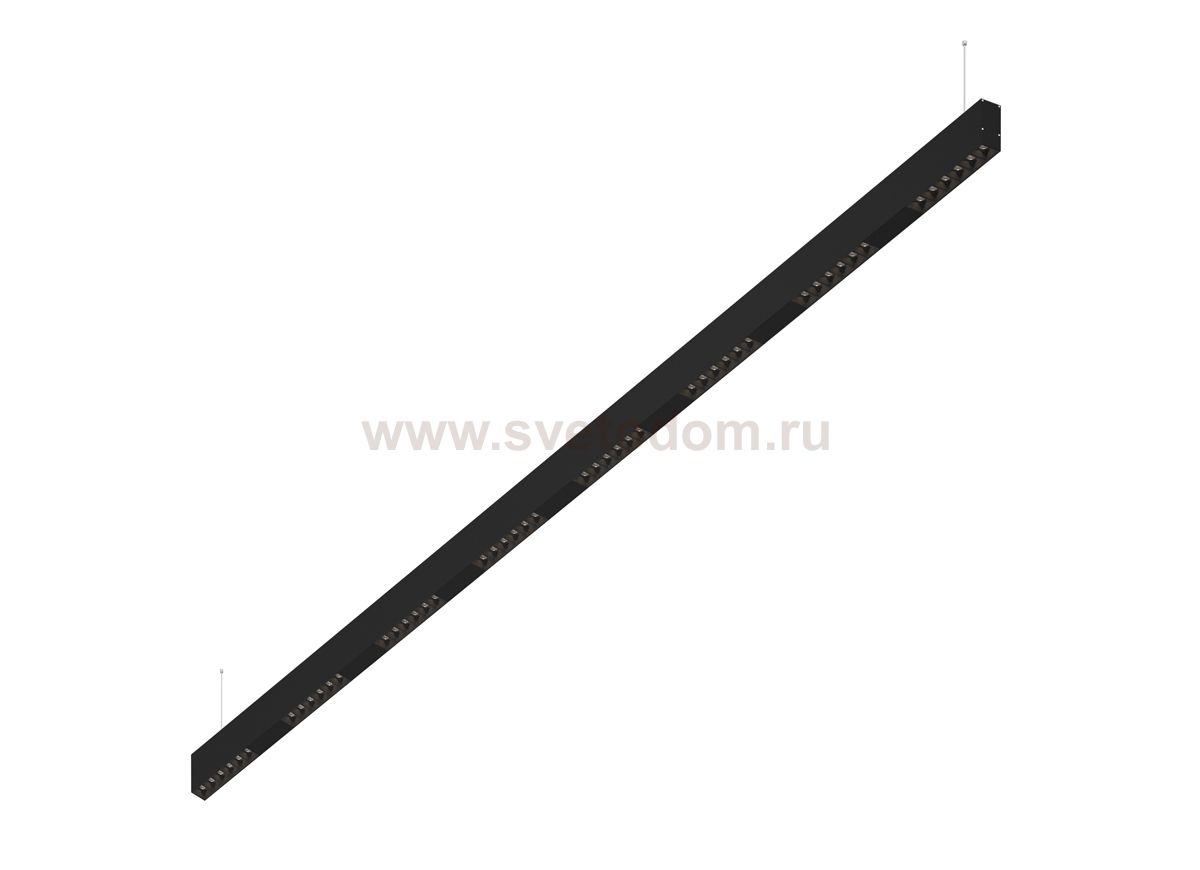 Donolux Led св-к подвесной, 48W, 2002х32мм, H71,5мм, 3705Lm, 48°, 3000К, IP20, корпус черный, черные модули, черный декор, блок питания AC/DC 24V в комплекте