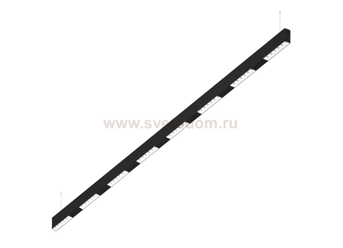 Donolux Led св-к подвесной, 48W, 2002х32мм, H71,5мм, 3705Lm, 48°, 3000К, IP20, корпус черный, белые модули, черный декор, блок питания AC/DC 24V в комплекте