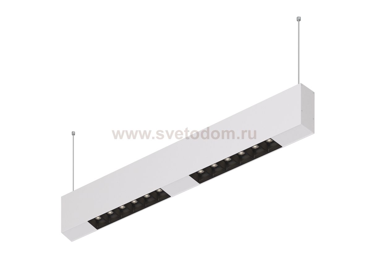 Donolux Led св-к подвесной, 12W, 502х32мм, H71,5мм, 975Lm, 34°, 3000К, IP20, корпус белый, черные модули, белый декор, блок питания AC/DC 24V в комплекте