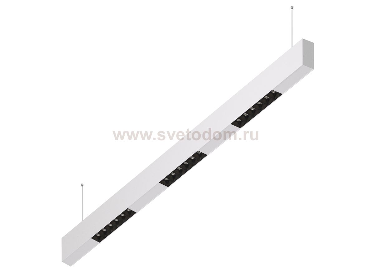 Donolux Led св-к подвесной, 18W, 1002х32мм, H71,5мм, 1310Lm, 34°, 3000К, IP20, корпус белый, черные модули, белый декор, блок питания AC/DC 24V в комплекте