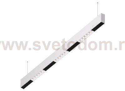 Donolux Led св-к подвесной, 18W, 1002х32мм, H71,5мм, 1245Lm, 48°, 3000К, IP20, корпус белый, белые модули, черный декор, блок питания AC/DC 24V в комплекте