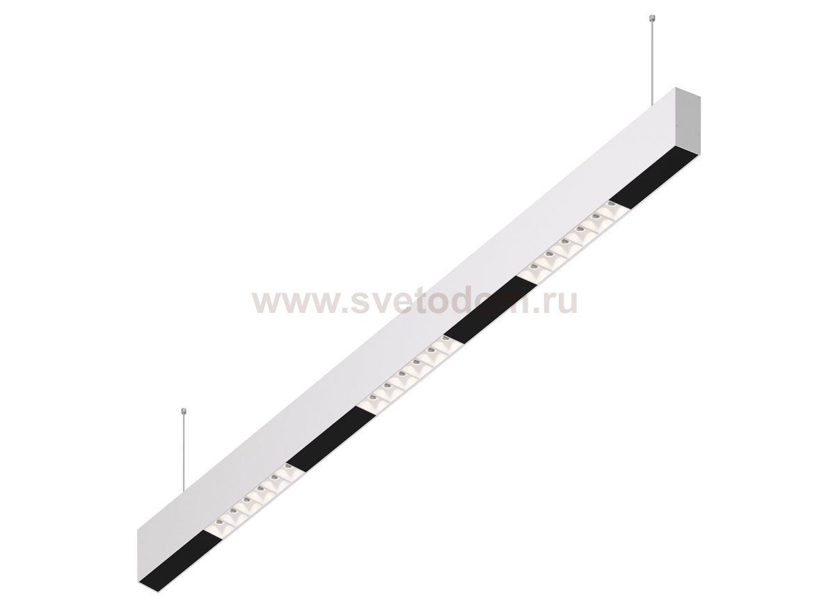 Donolux Led св-к подвесной, 18W, 1002х32мм, H71,5мм, 1245Lm, 48°, 3000К, IP20, корпус белый, белые модули, черный декор, блок питания AC/DC 24V в комплекте