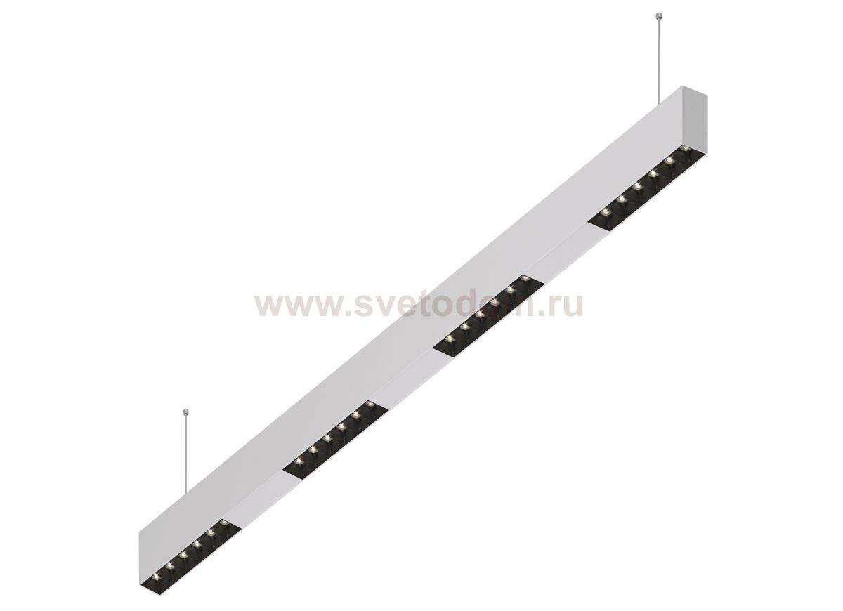 Donolux Led св-к подвесной, 24W, 1002х32мм, H71,5мм, 1950Lm, 34°, 3000К, IP20, корпус белый, черные модули, белый декор, блок питания AC/DC 24V в комплекте