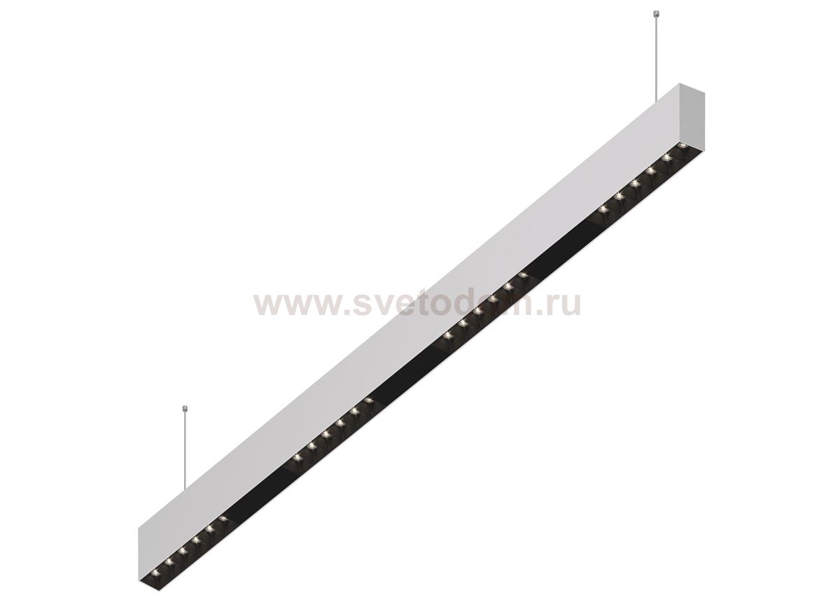 Donolux Led св-к подвесной, 24W, 1002х32мм, H71,5мм, 1850Lm, 48°, 3000К, IP20, корпус белый, черные модули, черный декор, блок питания AC/DC 24V в комплекте