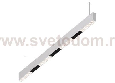 Donolux Led св-к подвесной, 24W, 1002х32мм, H71,5мм, 1850Lm, 48°, 3000К, IP20, корпус белый, белые модули, черный декор, блок питания AC/DC 24V в комплекте