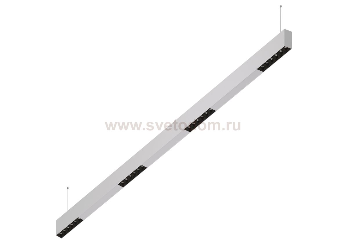 Donolux Led св-к подвесной, 24W, 1502х32мм, H71,5мм, 1655Lm, 48°, 3000К, IP20, корпус белый, черные модули, белый декор, блок питания AC/DC 24V в комплекте