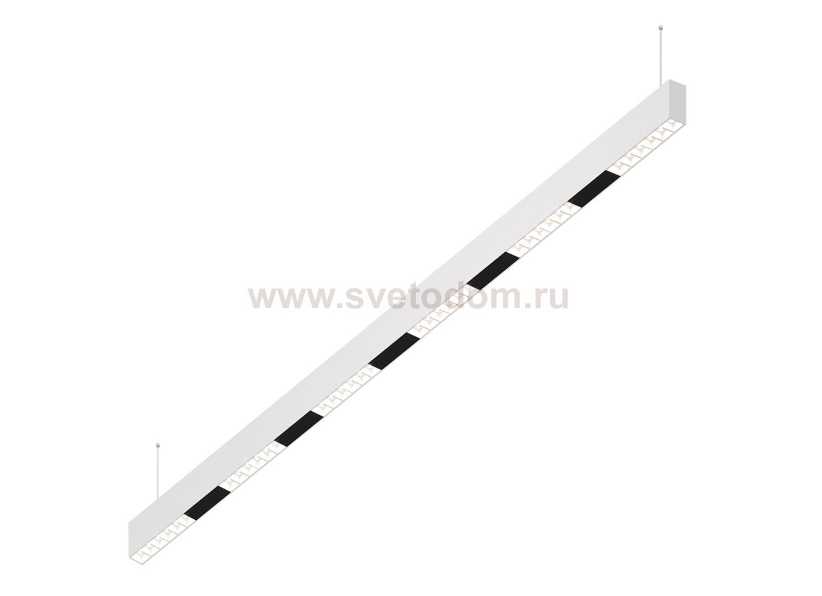 Donolux Led св-к подвесной, 36W, 1502х32мм, H71,5мм, 2925Lm, 34°, 3000К, IP20, корпус белый, белые модули, черный декор, блок питания AC/DC 24V в комплекте