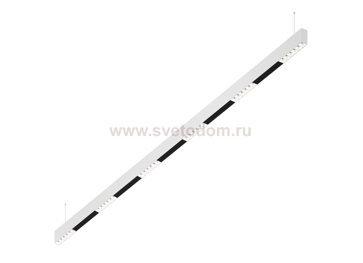Donolux Led св-к подвесной, 36W, 2002х32мм, H71,5мм, 2620Lm, 34°, 3000К, IP20, корпус белый, белые модули, черный декор, блок питания AC/DC 24V в комплекте