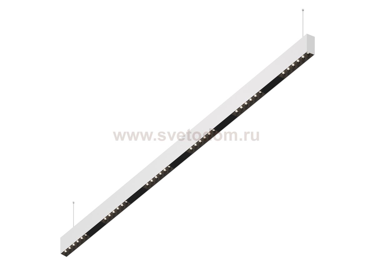 Donolux Led св-к подвесной, 36W, 1502х32мм, H71,5мм, 2775Lm, 48°, 3000К, IP20, корпус белый, черные модули, черный декор, блок питания AC/DC 24V в комплекте