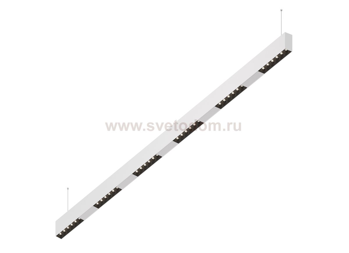 Donolux Led св-к подвесной, 36W, 1502х32мм, H71,5мм, 2775Lm, 48°, 3000К, IP20, корпус белый, черные модули, белый декор, блок питания AC/DC 24V в комплекте
