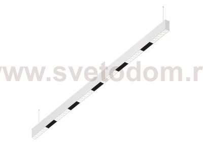Donolux Led св-к подвесной, 36W, 1502х32мм, H71,5мм, 2775Lm, 48°, 3000К, IP20, корпус белый, белые модули, черный декор, блок питания AC/DC 24V в комплекте
