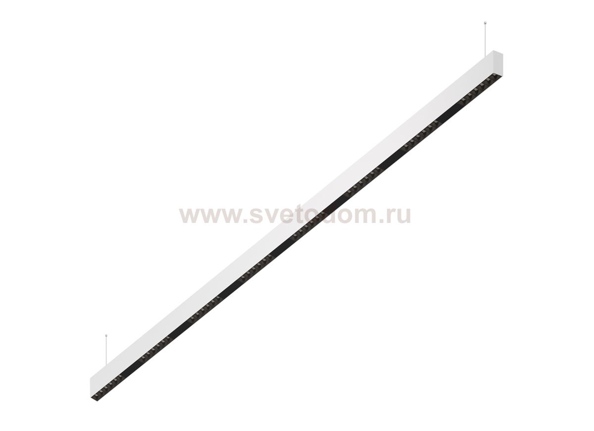 Donolux Led св-к подвесной, 48W, 2002х32мм, H71,5мм, 3705Lm, 48°, 3000К, IP20, корпус белый, черные модули, черный декор, блок питания AC/DC 24V в комплекте